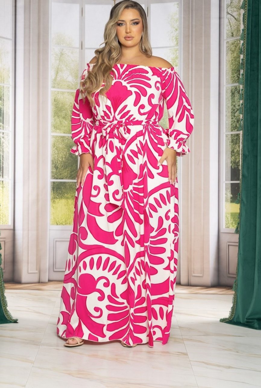 Havana Off Shoulder Maxi Dress