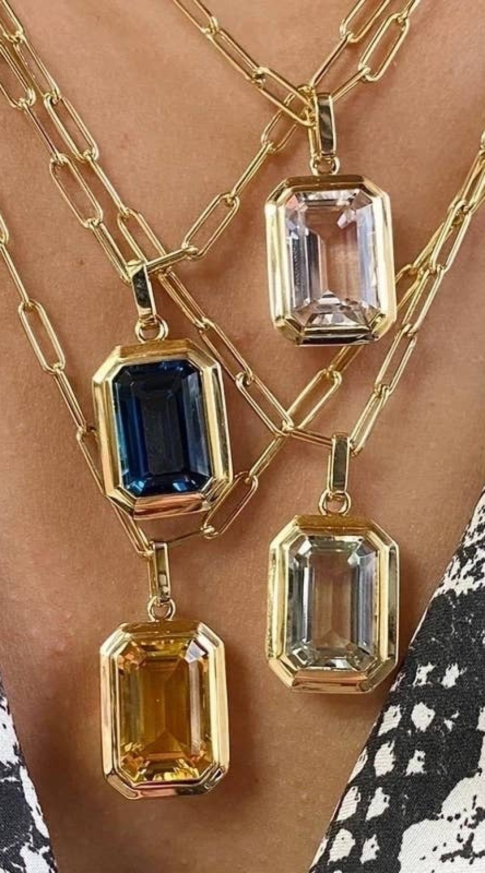 Vintage Style Stainless Steel Zircon Pendant Necklace