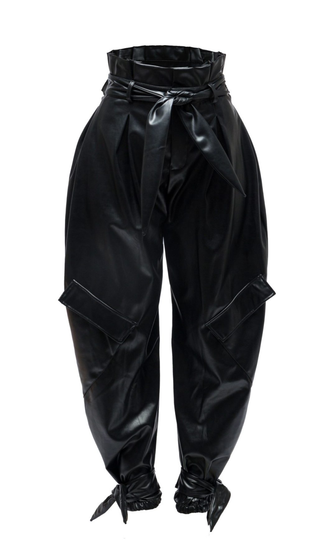 Metallic PU Jogger Pants